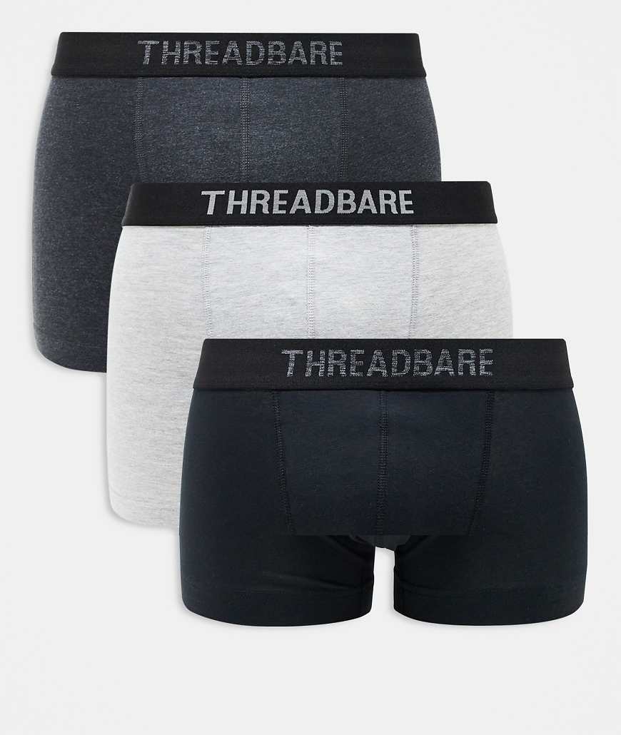 Threadbare - 3er-Pack Unterhosen in Schwarz, Anthrazit und Grau-Bunt Threadbare - 3er-Pack Unterhosen in Schwarz, Anthrazit und Grau-Bunt von Threadbare