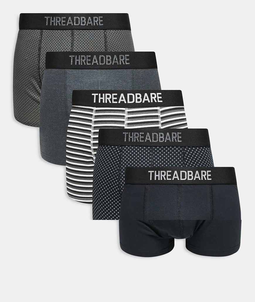 Threadbare - 5er-Pack Hipster-Boxershorts mit verschiedenen Mustern in Schwarz Threadbare - 5er-Pack Hipster-Boxershorts mit verschiedenen Mustern in Schwarz von Threadbare