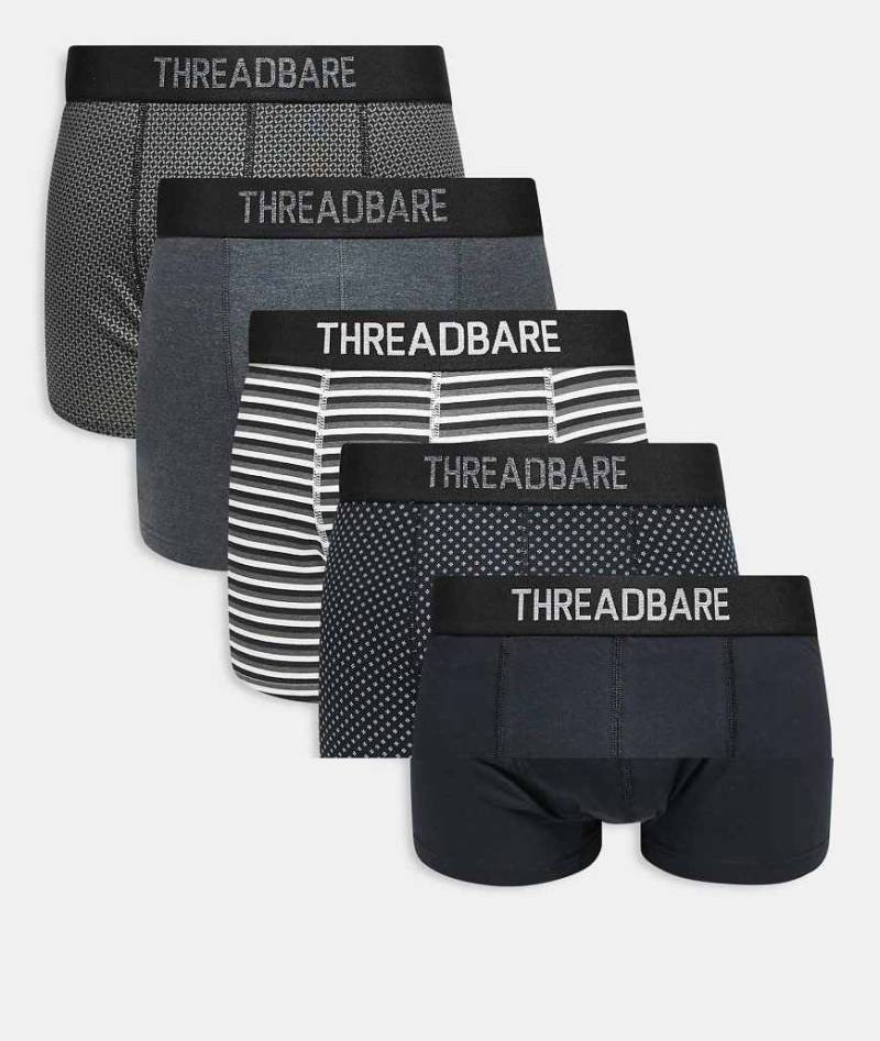 Threadbare - 5er-Pack Hipster-Boxershorts mit verschiedenen Mustern in Schwarz Threadbare - 5er-Pack Hipster-Boxershorts mit verschiedenen Mustern in Schwarz von Threadbare
