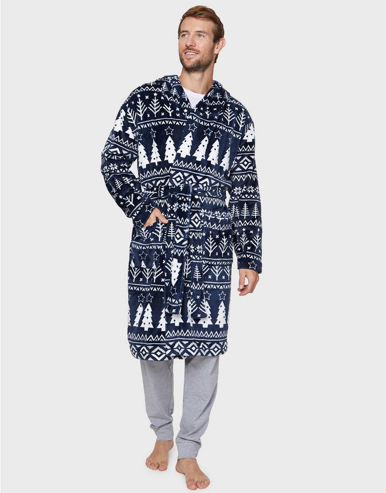 Threadbare Bademantel Pisces Robe, Polyester, mit weihnachtlichem Motiv von Threadbare