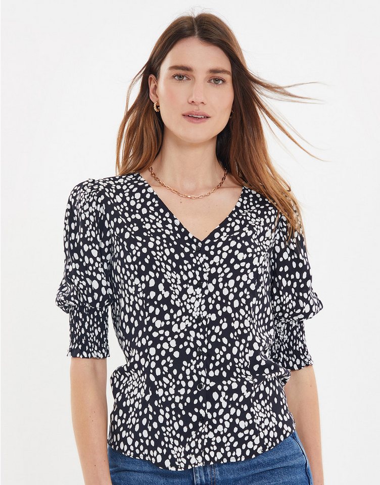 Threadbare Blusentop THB Sand Short Sleeve mit schönem Print von Threadbare