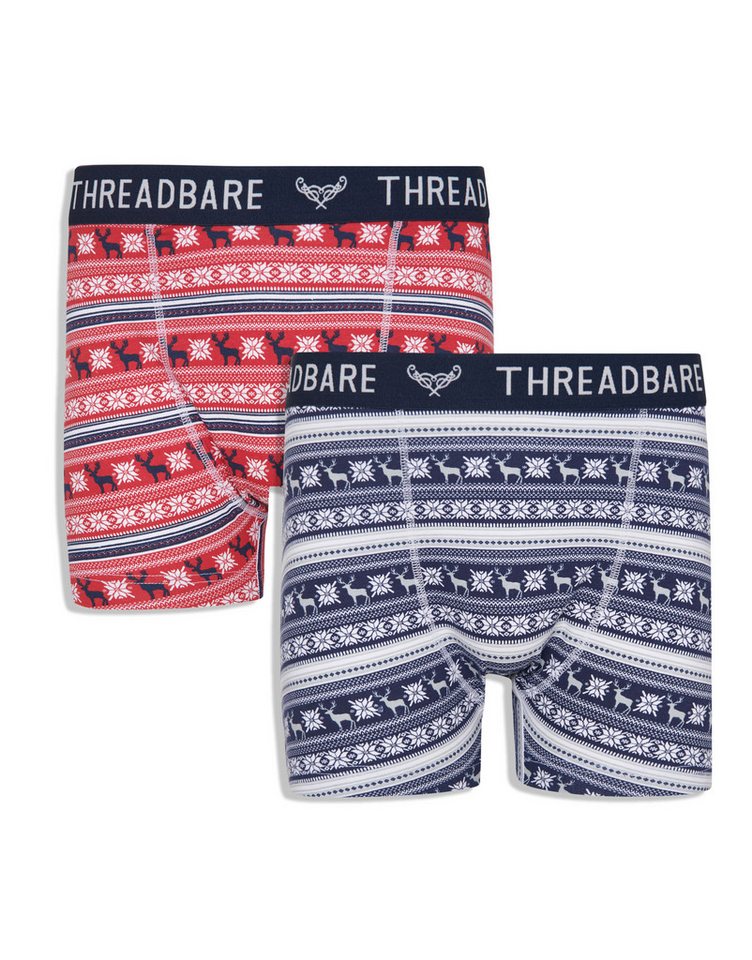Threadbare Boxershorts (2-St) mit winterlichem Print von Threadbare