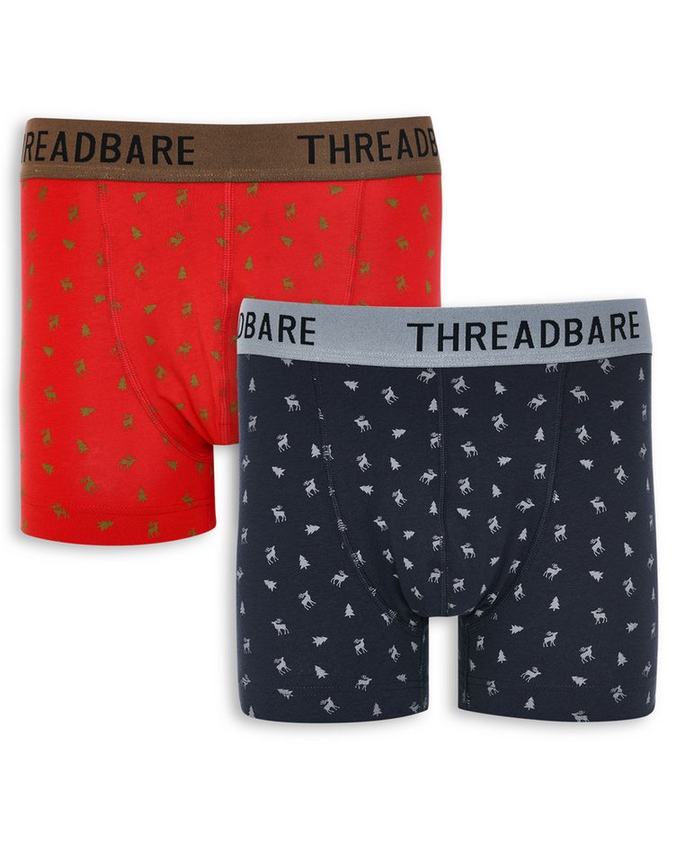 Threadbare Boxershorts (6-St) mit weihnachtlichen Prints von Threadbare