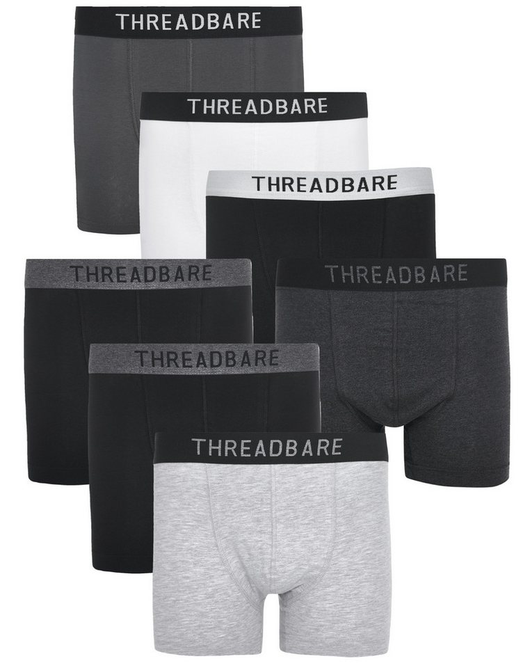 Threadbare Boxershorts Roman (7-St) im 7er-Pack mit lässigem Label-Print von Threadbare