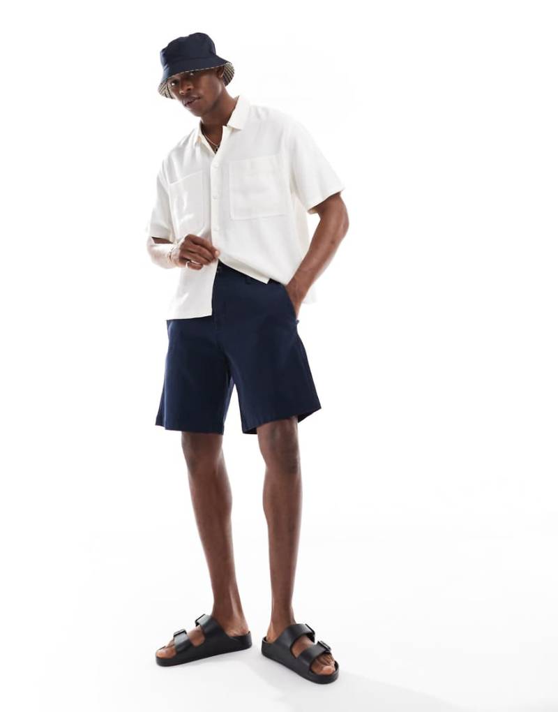 Threadbare - Chino-Shorts in Navy-Marineblau von Threadbare