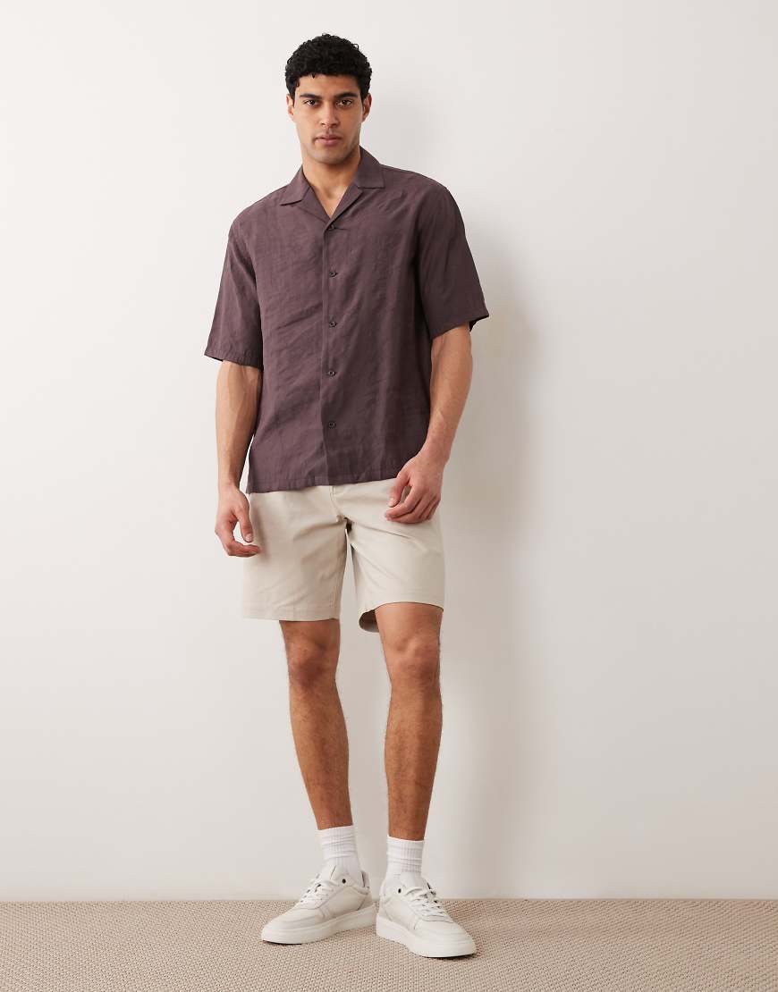 Threadbare - Chino-Shorts in hellem Steinbeige-Neutral von Threadbare