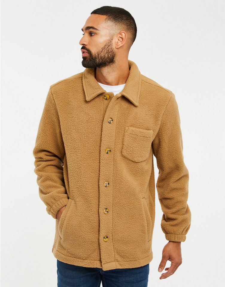 Threadbare Fleecejacke THB Fleece Button Through Borg Alfred (1-St) mit Brusttasche von Threadbare