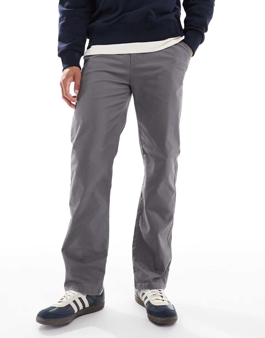 Threadbare - Gerade geschnittene Hose in Schiefergrau von Threadbare