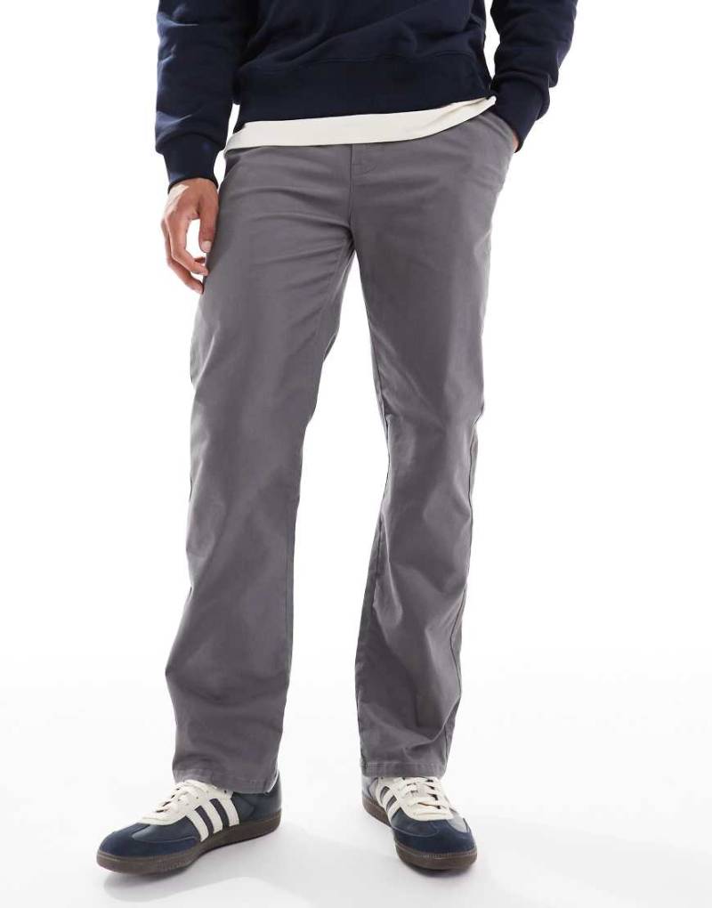 Threadbare - Gerade geschnittene Hose in Schiefergrau von Threadbare