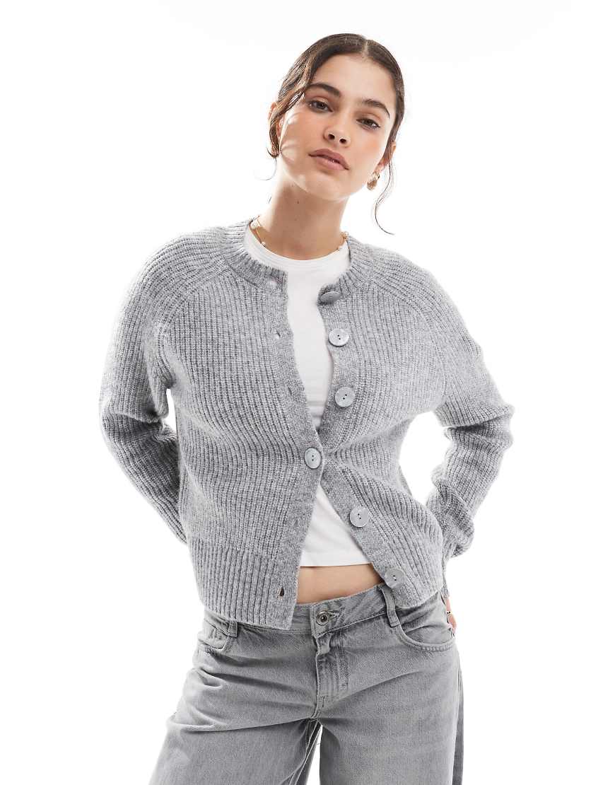 Threadbare - Gerippte Strickjacke in Grau Threadbare - Gerippte Strickjacke in Grau von Threadbare