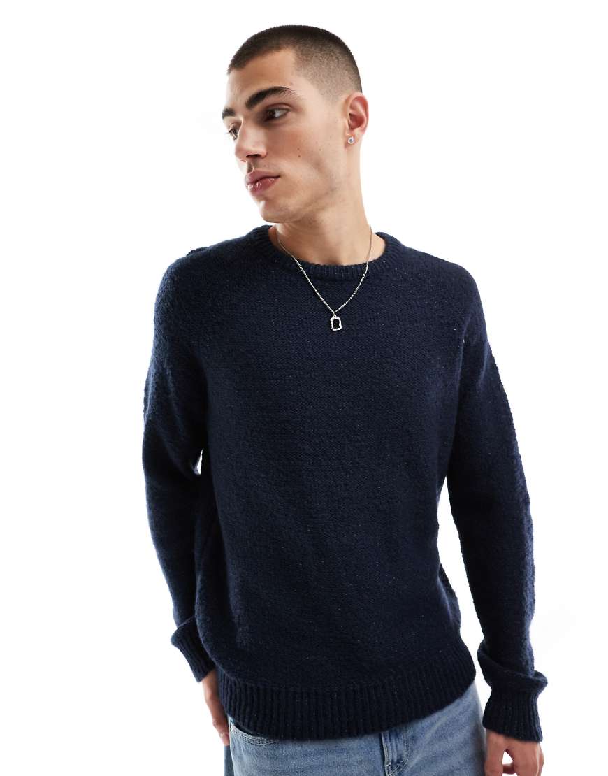 Threadbare - Grobstrickpullover in Marineblau von Threadbare