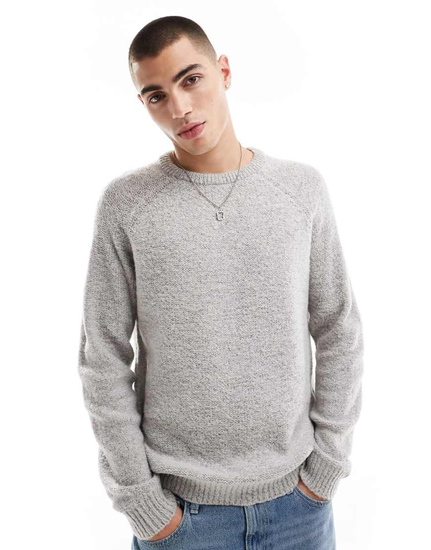 Threadbare - Grobstrickpullover in meliertem Hellgrau Threadbare - Grobstrickpullover in meliertem Hellgrau von Threadbare