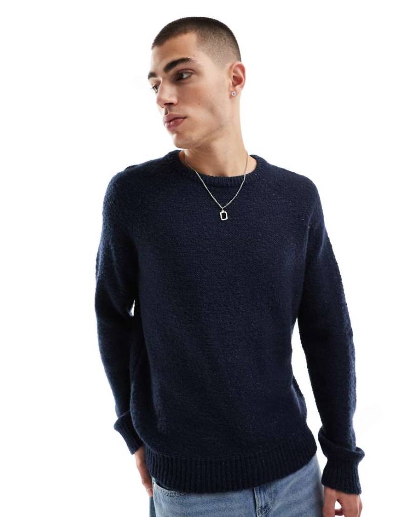 Threadbare - Grobstrickpullover in Marineblau von Threadbare