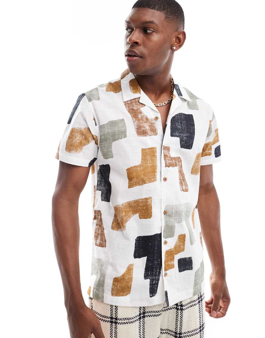 Threadbare - Hemd mit Reverskragen und abstraktem All-over-Print-Bunt Threadbare - Hemd mit Reverskragen und abstraktem All-over-Print-Bunt von Threadbare
