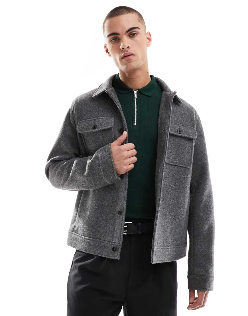 Threadbare - Hemdjacke in Anthrazit-Grau Threadbare - Hemdjacke in Anthrazit-Grau von Threadbare