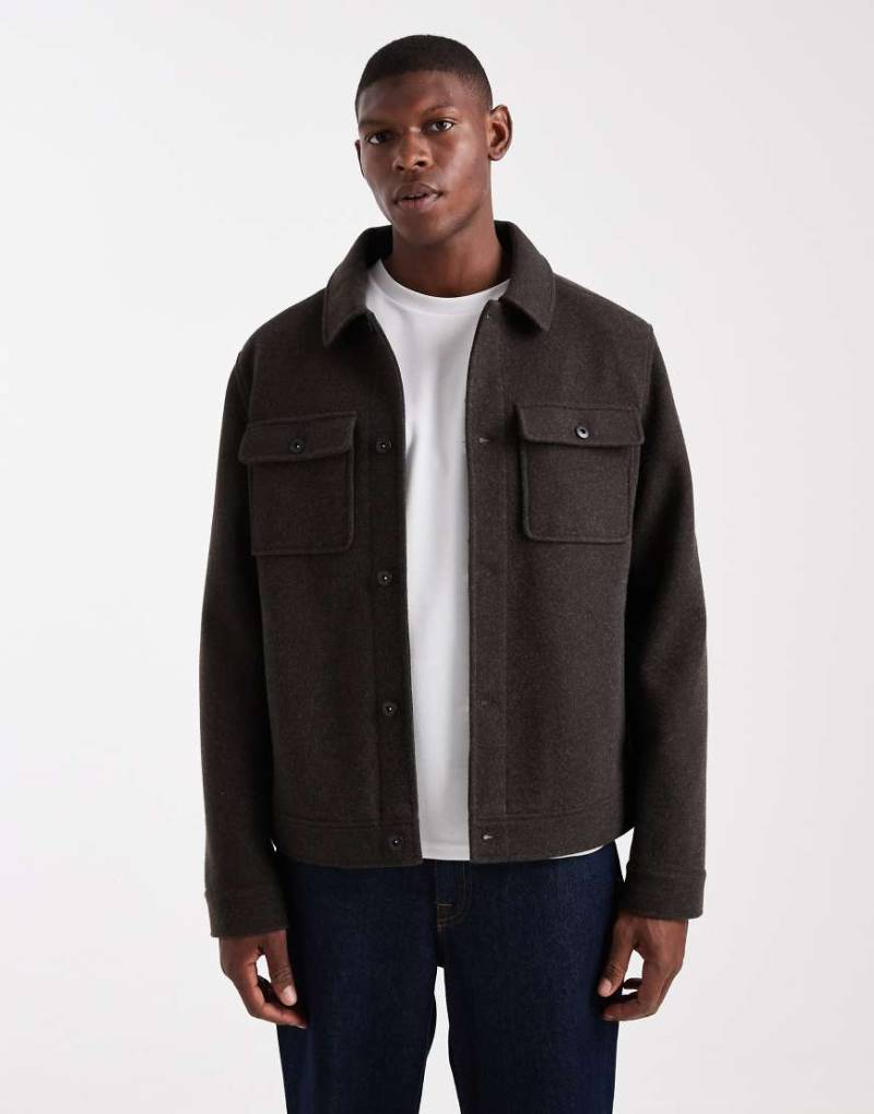 Threadbare - Hemdjacke in Schokobraun mit Vordertaschen-Brown Threadbare - Hemdjacke in Schokobraun mit Vordertaschen-Brown von Threadbare