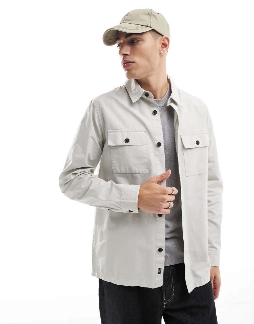 Threadbare - Hemdjacke in Wollweiß von Threadbare