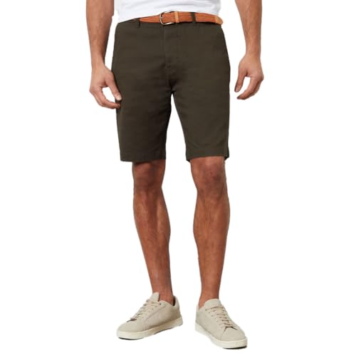 Threadbare Herren Conta Woven Belted Chino Lässige Shorts, waldgrün, 34W Threadbare Herren Conta Woven Belted Chino Lässige Shorts, waldgrün, 34W von Threadbare