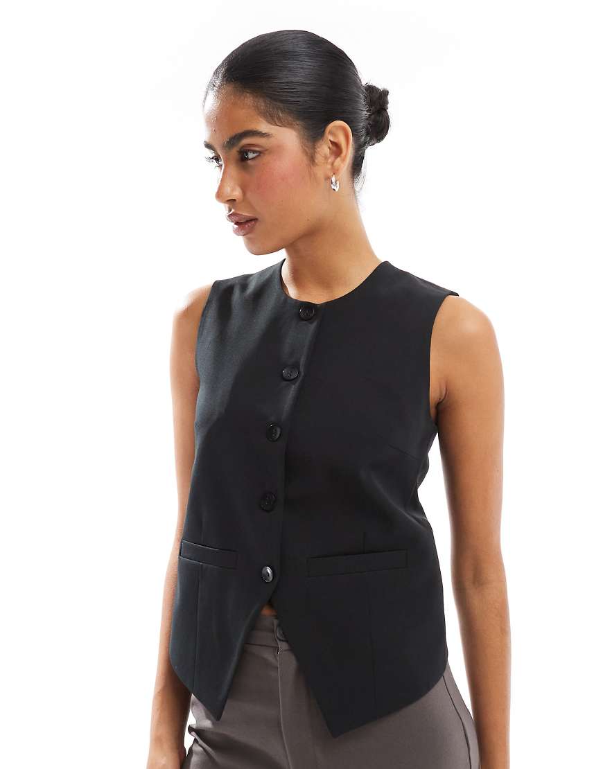 Threadbare - Hochgeschlossene Weste in Schwarz Threadbare - Hochgeschlossene Weste in Schwarz von Threadbare