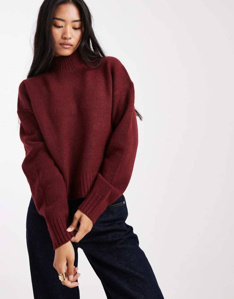 Threadbare - Hochgeschlossener Pullover in Rot von Threadbare