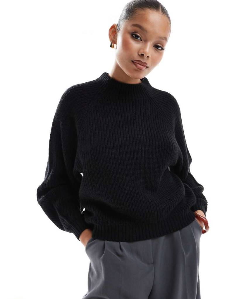 Threadbare - Hochgeschlossener Pullover in Schwarz von Threadbare