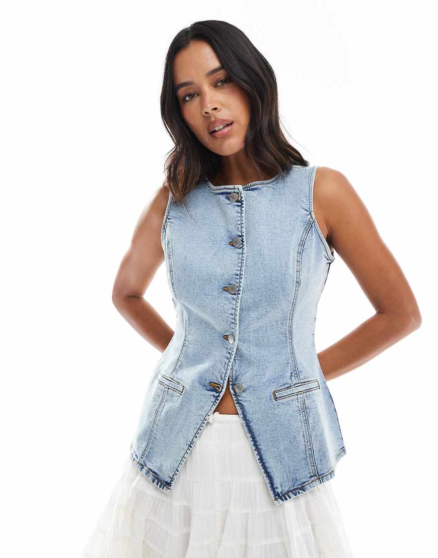 Threadbare - Jeansweste in Hellblau Threadbare - Jeansweste in Hellblau von Threadbare