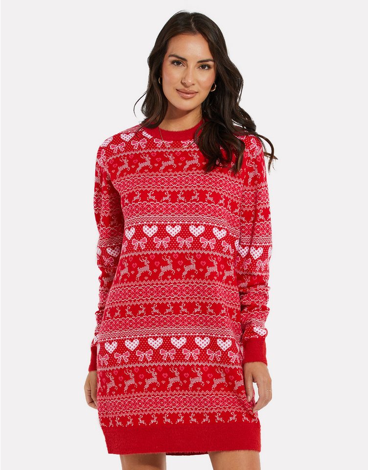 Threadbare Jerseykleid THB Candy Jumper Dress mit weihnachtlichen Motiven von Threadbare