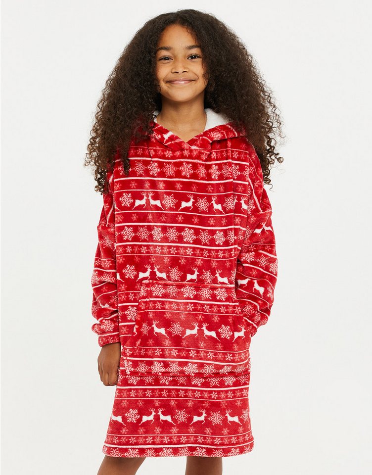 Threadbare Kapuzensweatshirt THB Kids Xmas Oversized Poncho Comet (1-tlg) mit weihnachtlichem Motiv von Threadbare