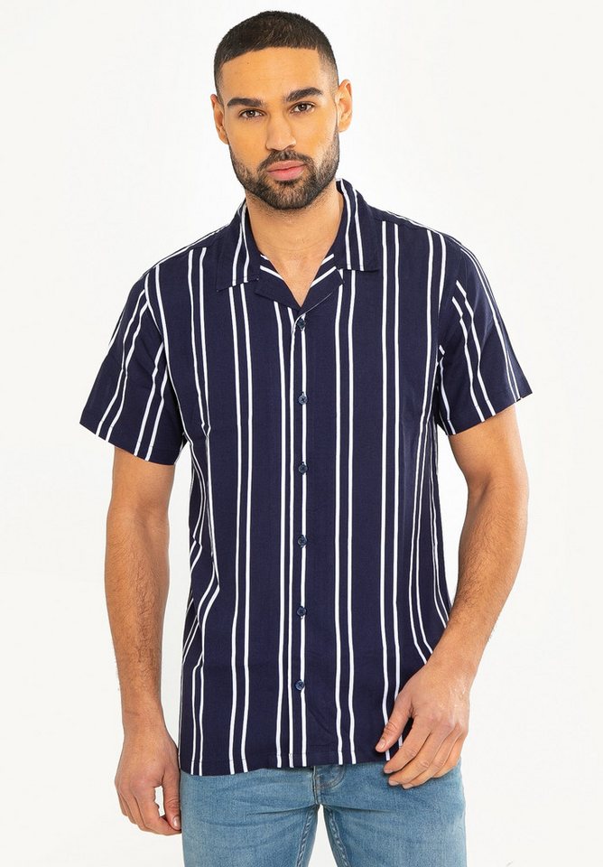 Threadbare Kurzarmhemd Merlot (1-tlg) im Streifen-Design von Threadbare