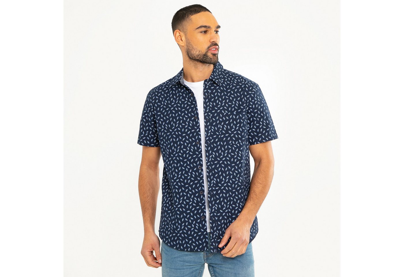 Threadbare Kurzarmhemd Michet mit sommerlichem Muster und kurzen Ärmeln von Threadbare