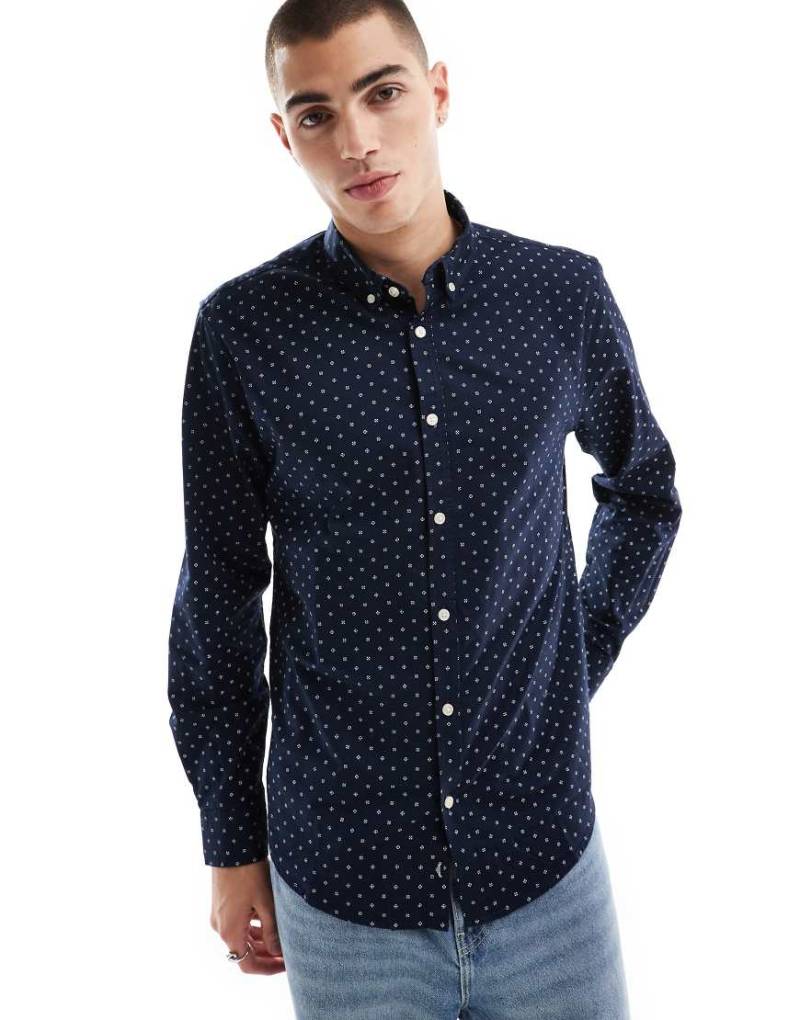 Threadbare - Langärmliges Hemd in Marineblau Threadbare - Langärmliges Hemd in Marineblau von Threadbare