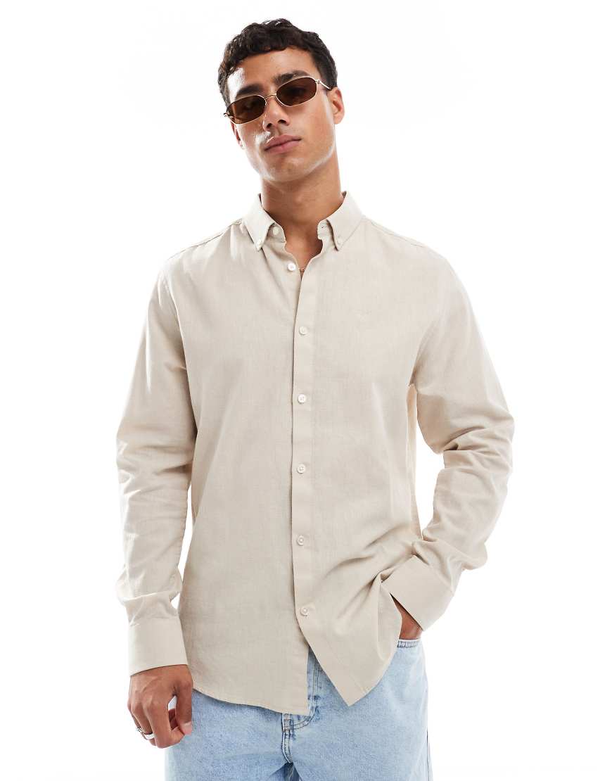 Threadbare - Langärmliges Hemd in Steinbeige-Neutral Threadbare - Langärmliges Hemd in Steinbeige-Neutral von Threadbare