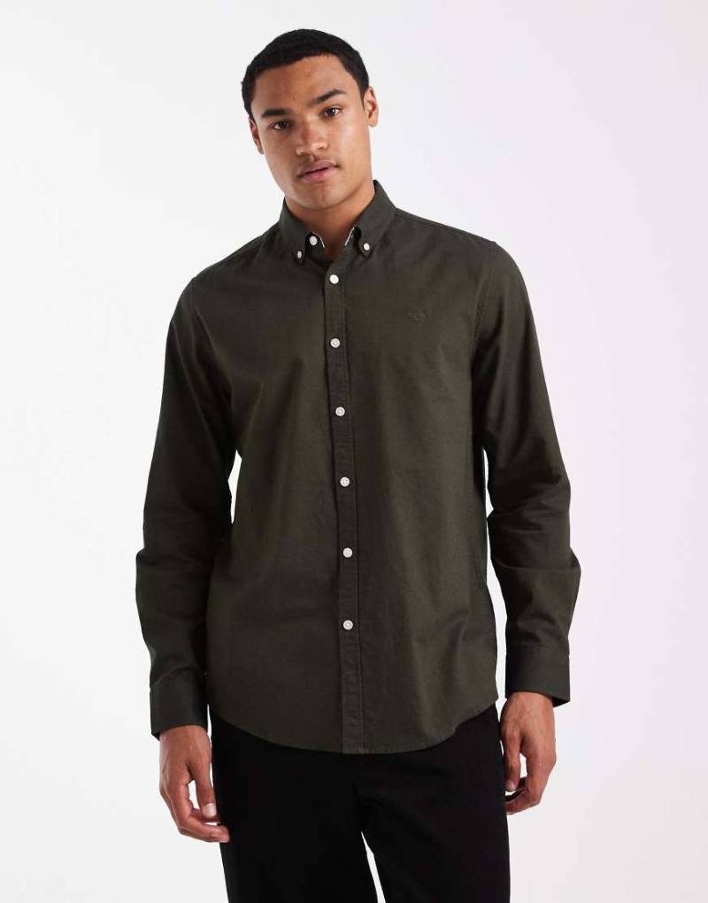Threadbare - Langärmliges Oxford-Hemd in Khaki-Grün Threadbare - Langärmliges Oxford-Hemd in Khaki-Grün von Threadbare