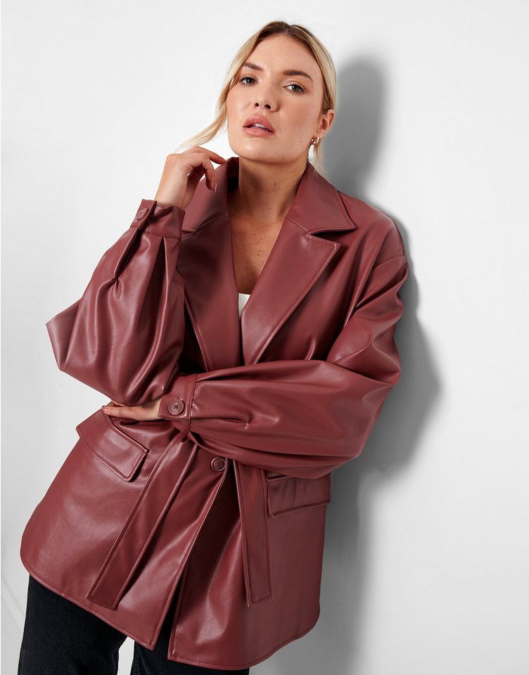 Threadbare Lederimitatjacke Coralie (1-St) mit stilvollem Taillengürtel von Threadbare