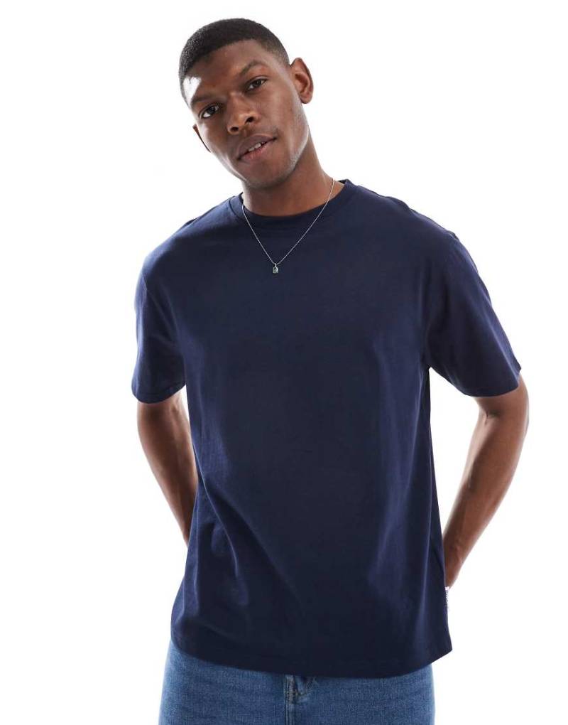 Threadbare - Locker geschnittenes T-Shirt aus Baumwolle in Marineblau - 220 g/m² von Threadbare