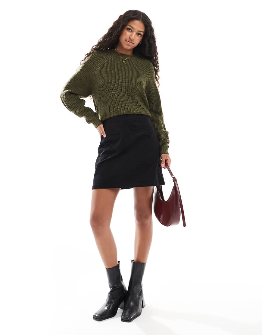 Threadbare - Minirock aus Cord in Schwarz mit Taschendetail-Grau Threadbare - Minirock aus Cord in Schwarz mit Taschendetail-Grau von Threadbare