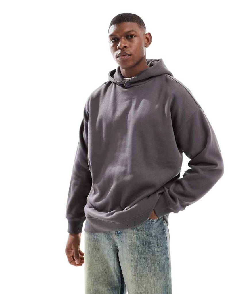 Threadbare - Oversize-Kapuzenpullover in Anthrazit-Grau von Threadbare