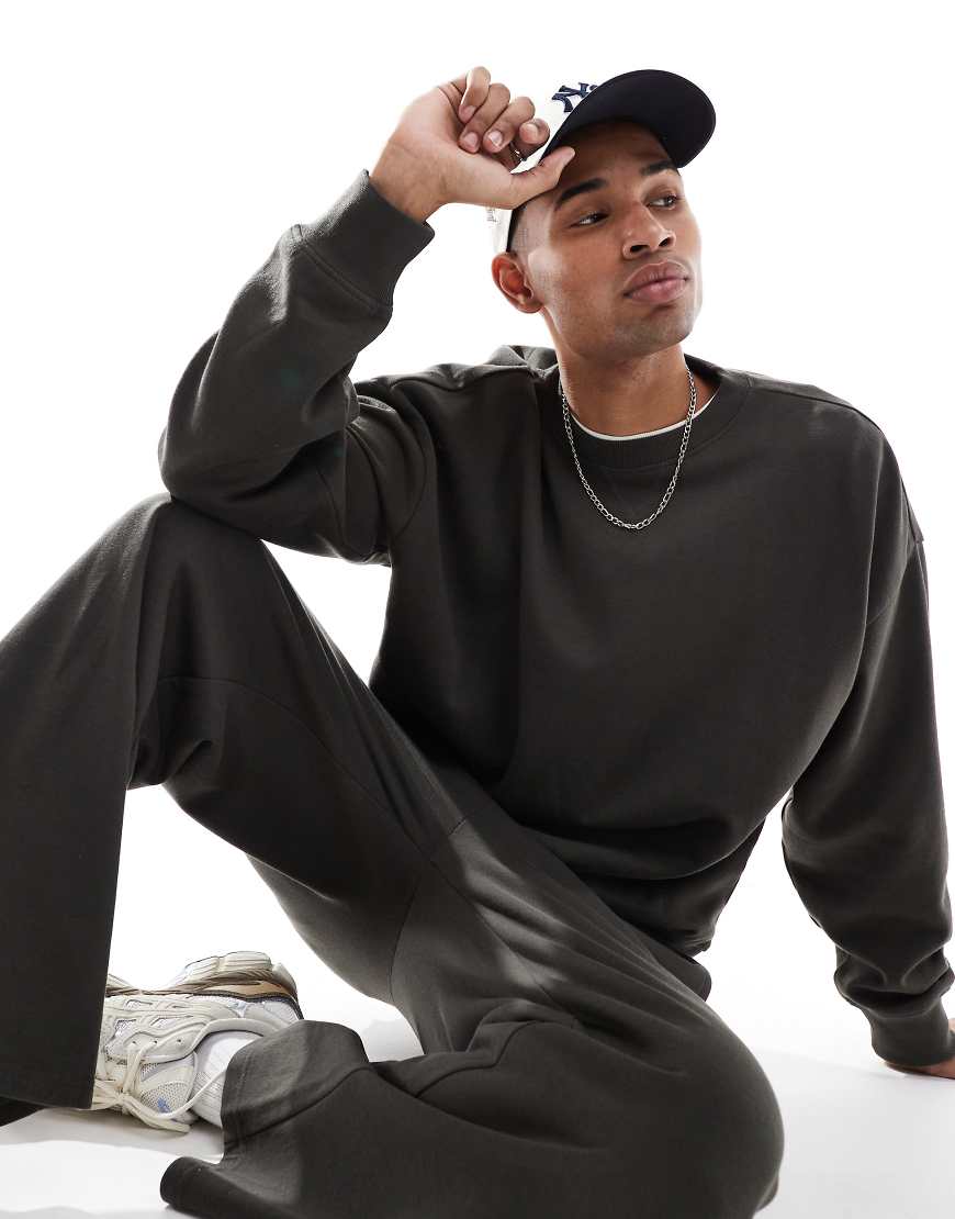 Threadbare - Oversize-Sweatshirt aus Fleece in Anthrazit, Kombiteil-Grau Threadbare - Oversize-Sweatshirt aus Fleece in Anthrazit, Kombiteil-Grau von Threadbare