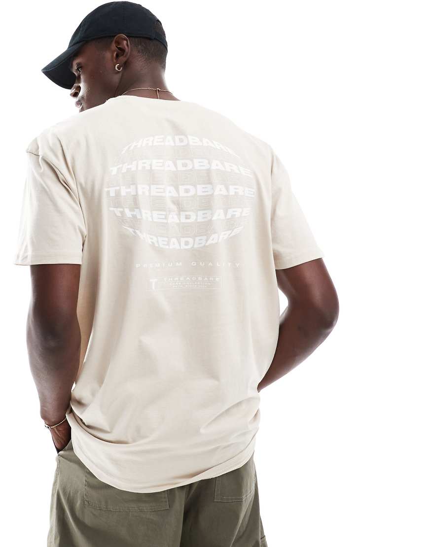 Threadbare - Oversize-T-Shirt in Steinbeige mit Logo und Rückenprint-Neutral Threadbare - Oversize-T-Shirt in Steinbeige mit Logo und Rückenprint-Neutral von Threadbare