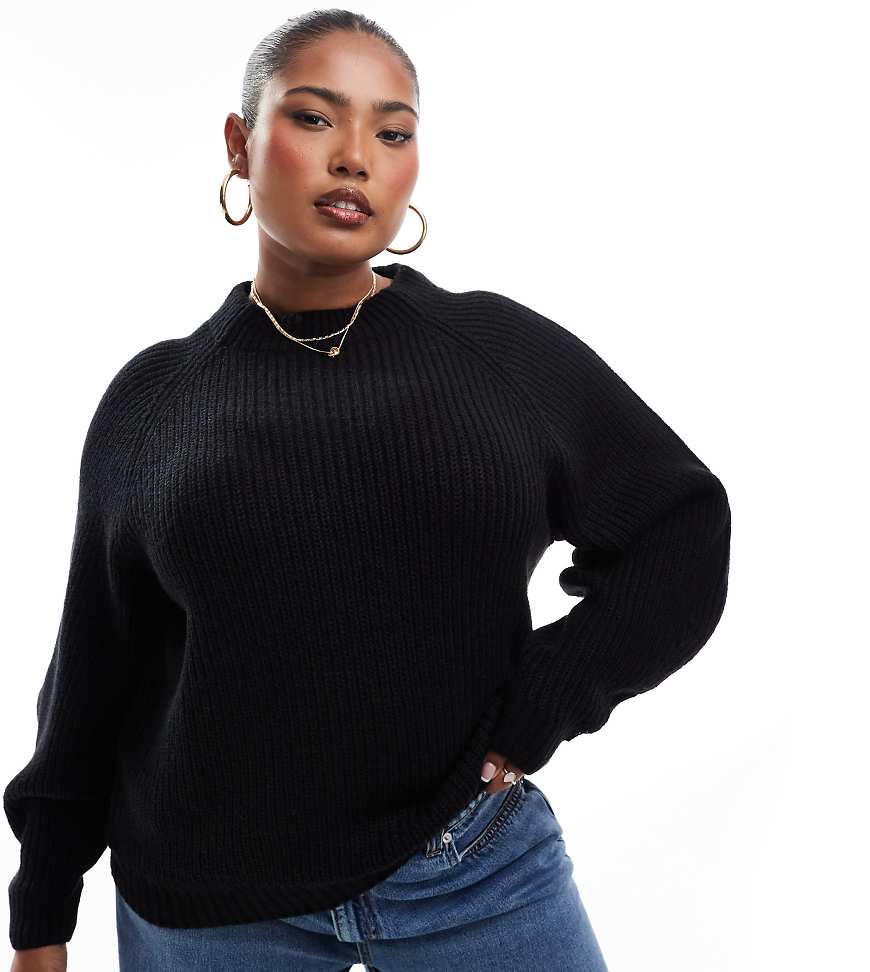 Threadbare Plus - Hochgeschlossener Pullover in Schwarz Threadbare Plus - Hochgeschlossener Pullover in Schwarz von Threadbare