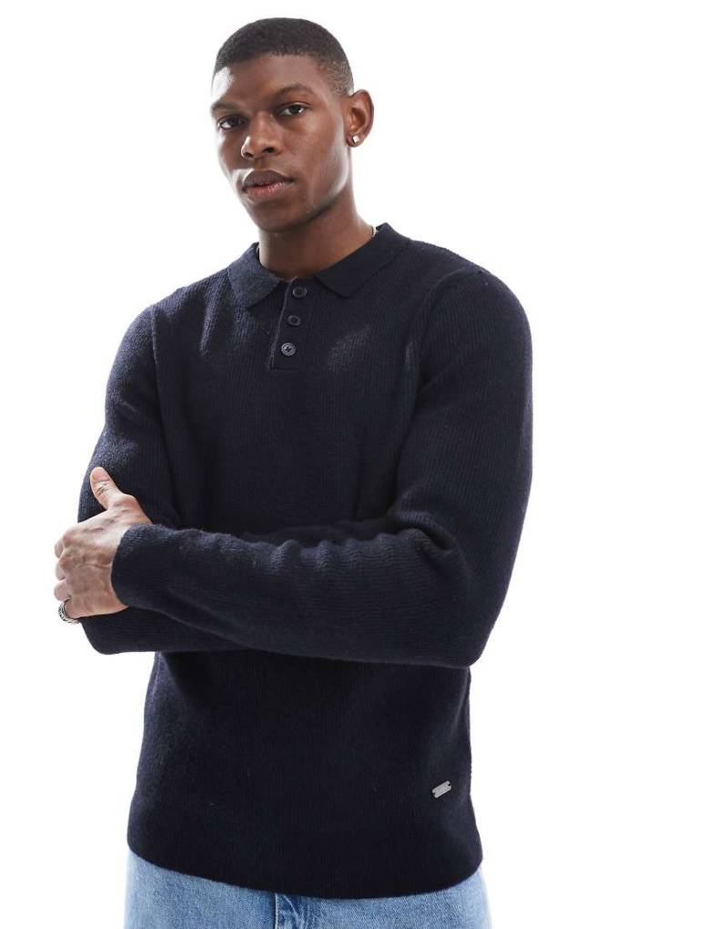 Threadbare - Polo-Oberteil aus Strick in Marineblau von Threadbare