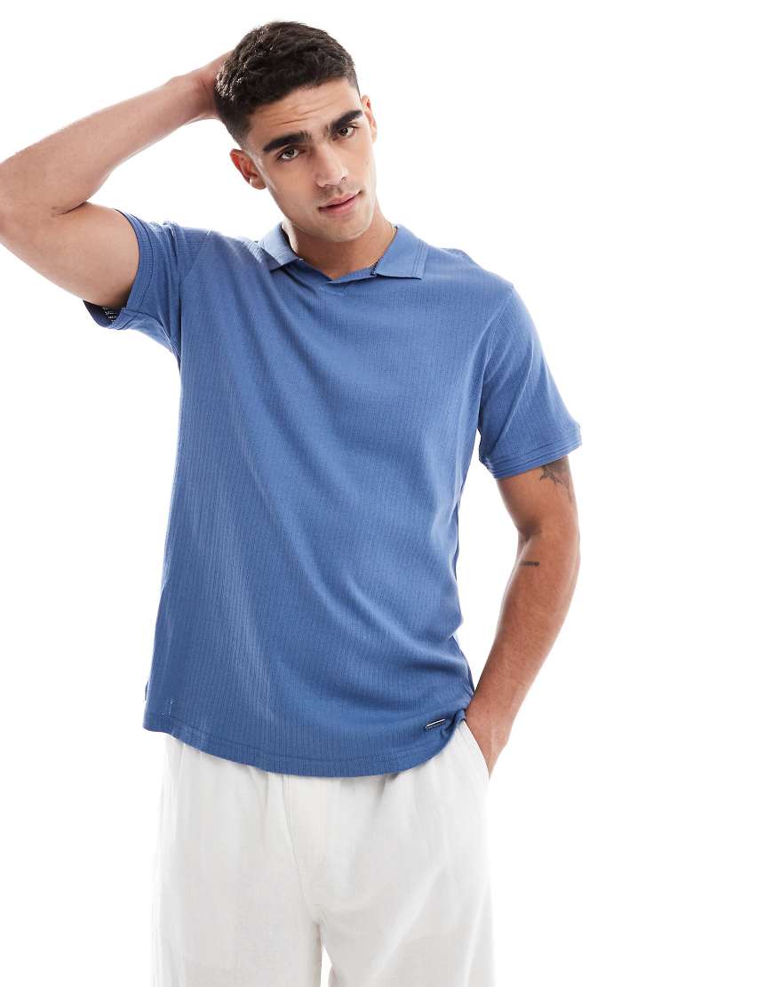 Threadbare - Polohemd aus baumwollhaltigem Jersey in Hellblau Threadbare - Polohemd aus baumwollhaltigem Jersey in Hellblau von Threadbare