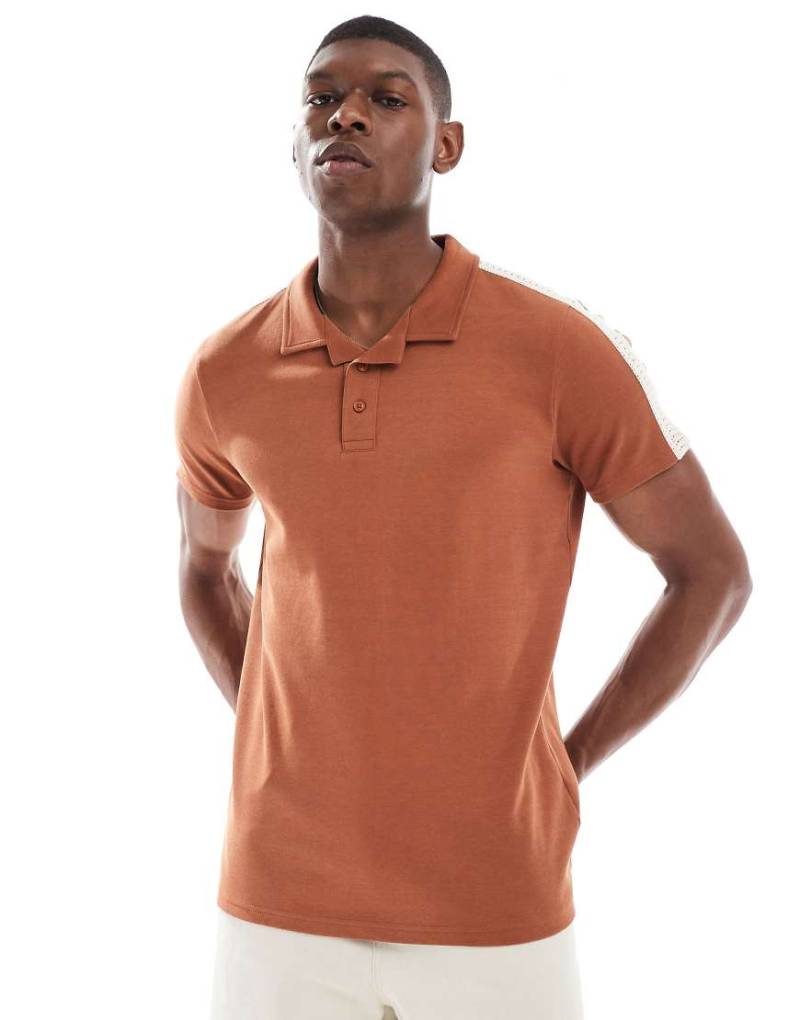 Threadbare - Polohemd in gebranntem Orange mit hohem Baumwollanteil von Threadbare