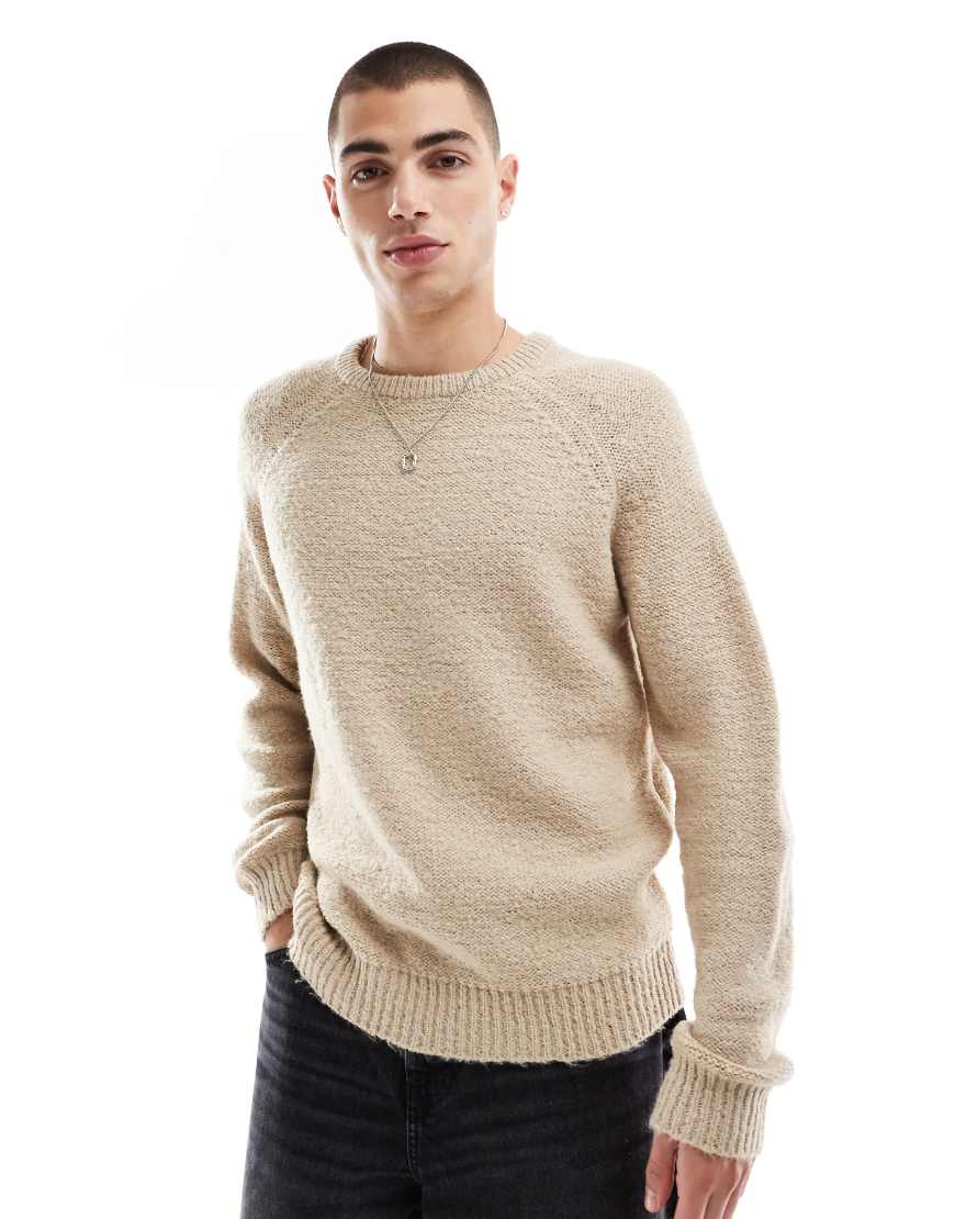 Threadbare - Pullover aus Grobstrick in Ecru-Weiß von Threadbare