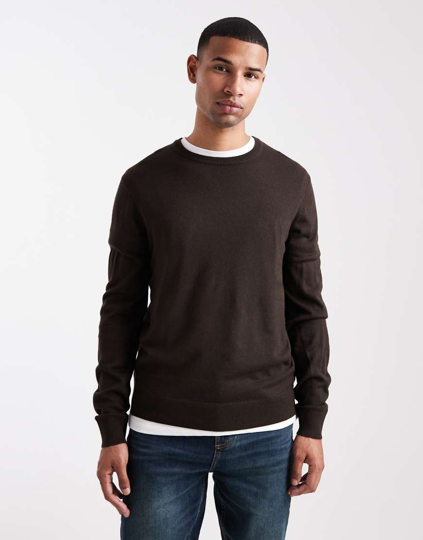 Threadbare - Pullover in Braun mit Rundhalsausschnitt von Threadbare