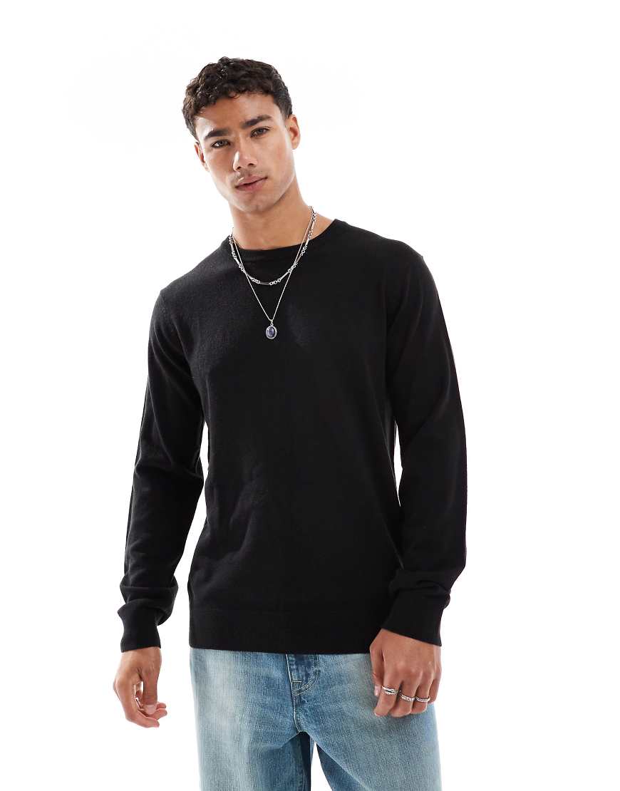 Threadbare - Pullover in Schwarz mit Rundhalsausschnitt von Threadbare