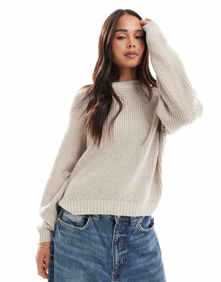 Threadbare - Pullover in Wollweiß mit Rundhalsausschnitt von Threadbare