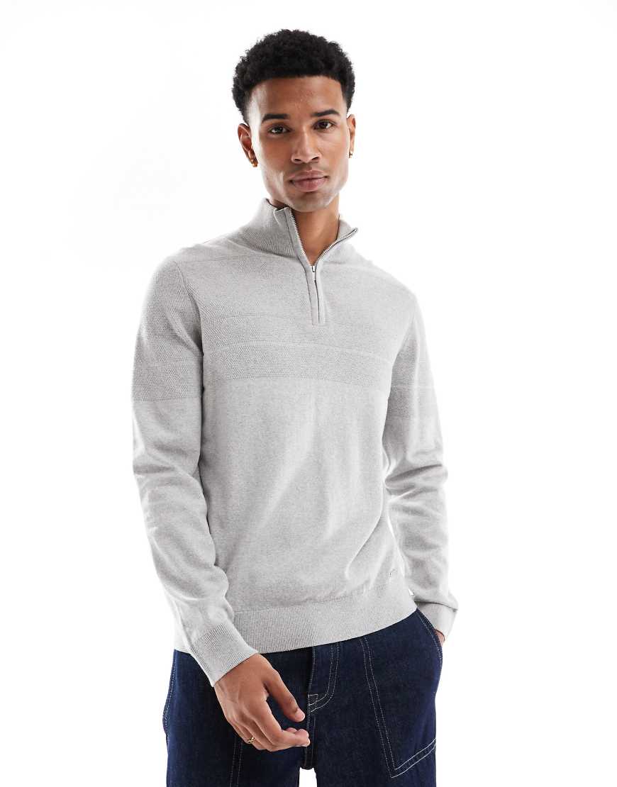Threadbare - Pullover in meliertem Grau mit kurzem Reißverschluss Threadbare - Pullover in meliertem Grau mit kurzem Reißverschluss von Threadbare