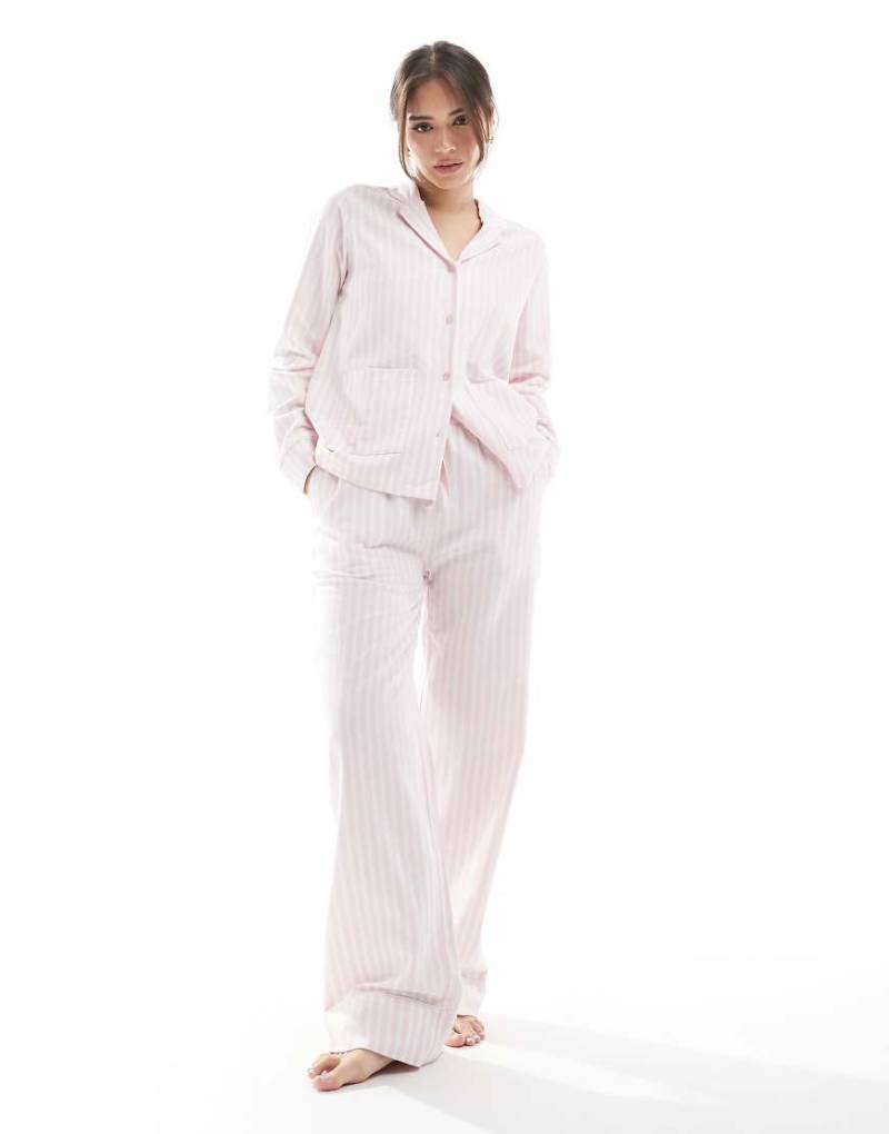 Threadbare - Pyjama mit rosa und weißen Streifen von Threadbare