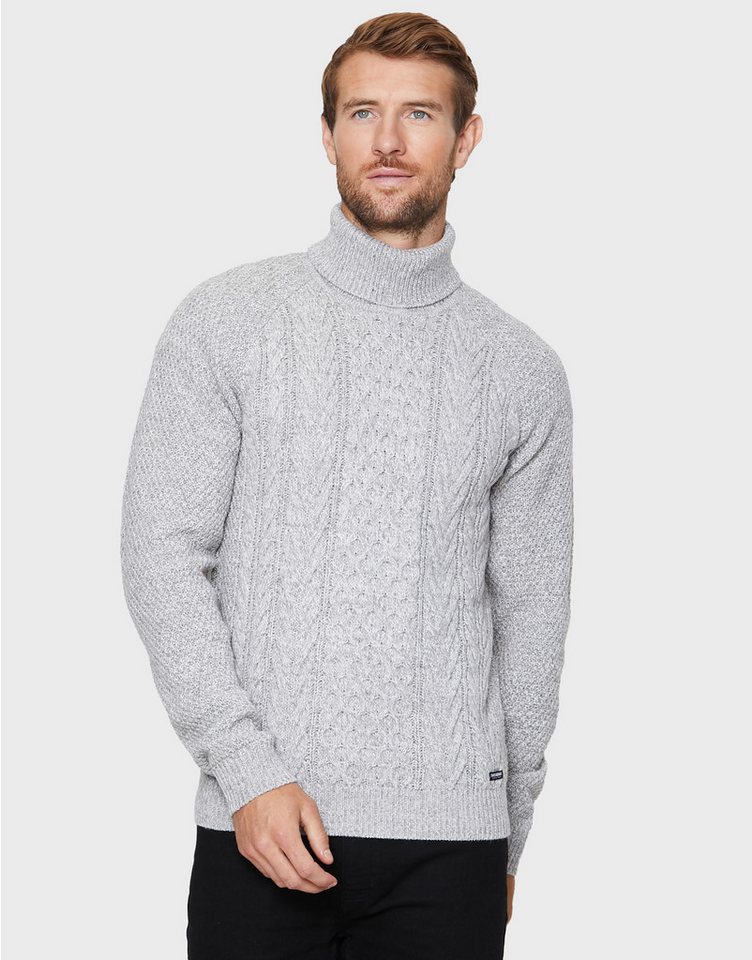 Threadbare Rollkragenpullover Adrien mit schönen Strickmustern von Threadbare